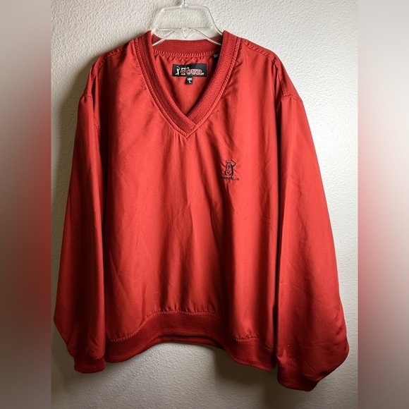 PGA Tour Other - PGA Tour Men's Size L Red Windbreaker Jacket Pullover Golf Long Sleeve V-Neck